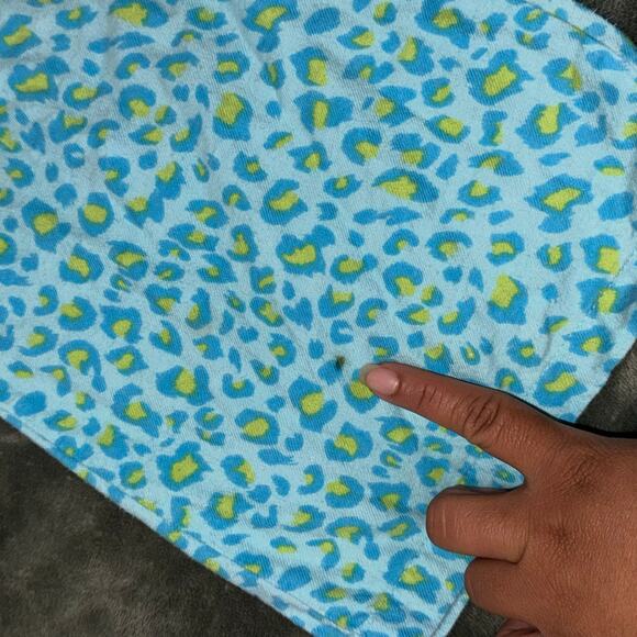 Vintage Y2K Candie's Pajama Set Blue/Hot Pink Animal Print Junior's Size Medium - Picture 5 of 6